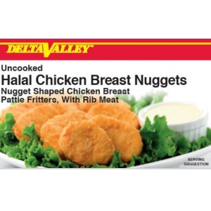 Uncooked Breaded Halal Chicken Nugget Delta Valley - 10lbs