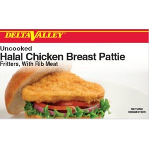 Halal Chicken Breast Patty Delta Valley - 10lbs