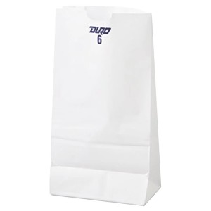 6 Lb. White Paper Bags Duro - 500ct