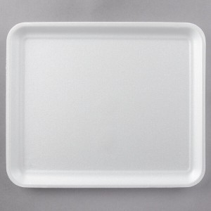 12s White Foam Meat Tray 11"x 9"x1/2" - 250ct