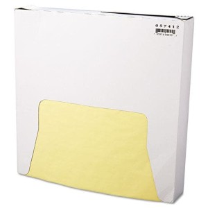 12x12 Yellow Wrap Grease Resistant Sheets Bagcraft - 5/1000ct