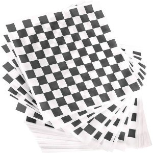 12x12 Black Checkered Grease Resistant Paper Emerald - 5/1000ct