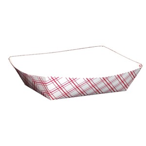 3 Lb. Red Plaid Food Tray Eft300 Empress - 500ct