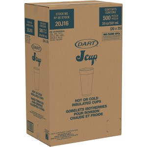 20j16 White Foam Cup 20oz Dart - 500ct