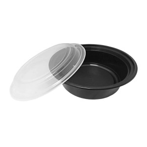 Ro-48 Black Round Container 48oz Hd - 150ct