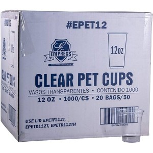 12oz Clear Pet Cup Epet12 Empress - 1000ct