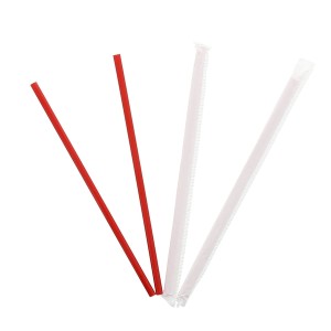 Wrapped Jumbo Red Straws 7.75" Esj775rsw Empress - 24/500ct